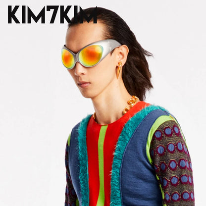 Retro Futuristic Sunglasses – Steampunk Y2K Style – Elegant Men's Accessory | Accessorio Uomo Elegante