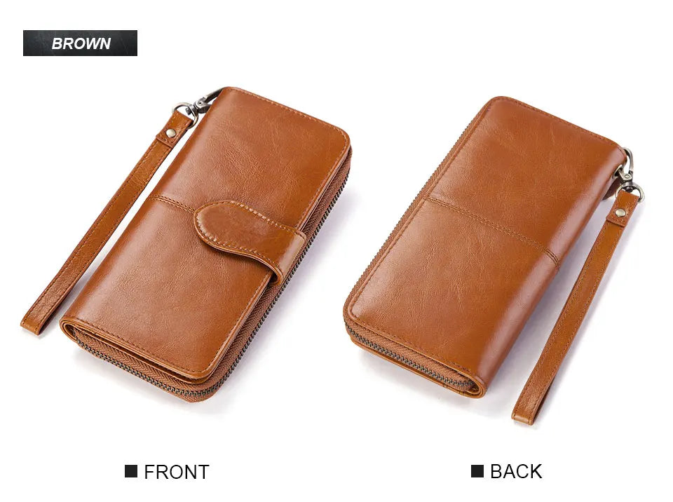 Luxury Cowhide Leather Wallet Women Long Multifunction Design – Elegant Men's Accessory | Accessorio Uomo Elegante