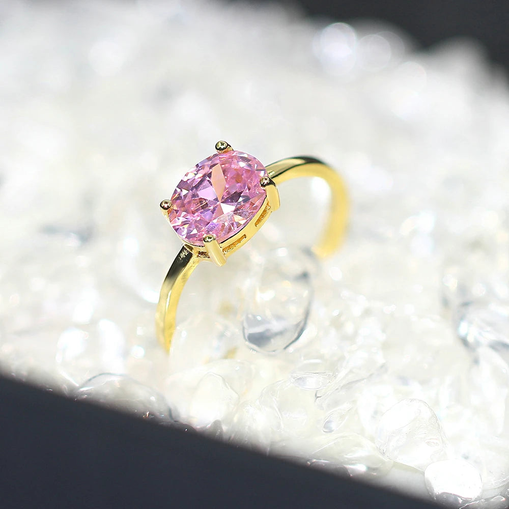DRAVEN — Elegant Multicolor Oval Zircon Ring