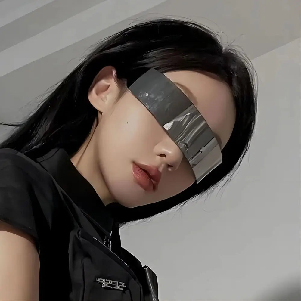 DRAVEN — Futuristic Rimless Sunglasses – Y2K Punk Lightweight Eyewear