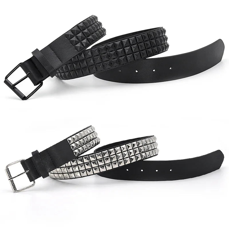 DRAVEN — Pyramid Studded Belt Unisex Punk Rock Style