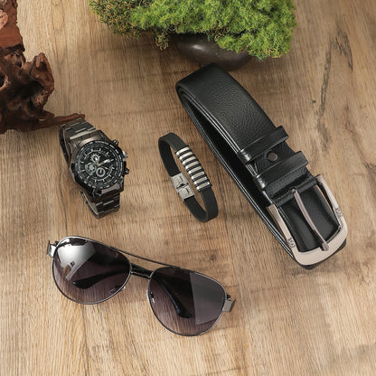Modern Edge – Men’s Steel Strap Watch Gift Set – Elegant Men's Accessory | Accessorio Uomo Elegante