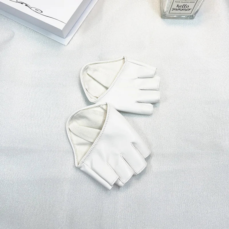 Faux Leather Fingerless Gloves – Women’s Dance Performance Style – Elegant Men's Accessory | Accessorio Uomo Elegante