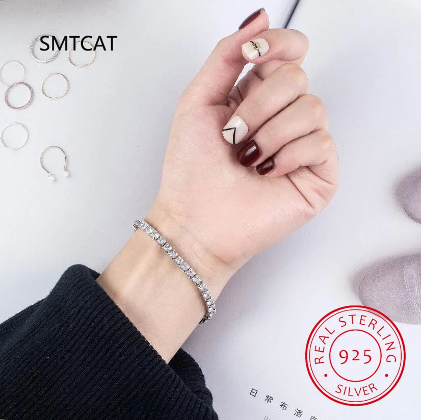 DRAVEN — S925 Silver Moissanite Charm Bracelet