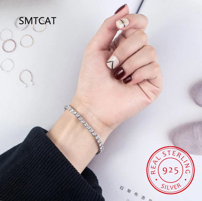 S925 Silver Moissanite Charm Bracelet – Elegant Men's Accessory | Accessorio Uomo Elegante