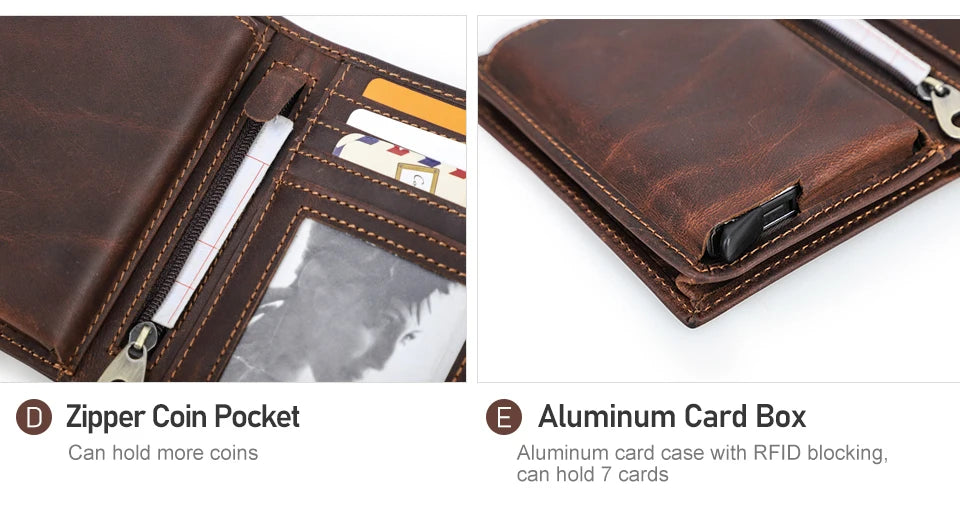 DRAVEN — Leather Airtag Wallet Men RFID Aluminum Card Holder