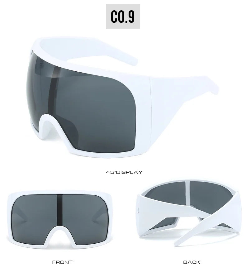 DRAVEN — Futuristic Shield Sunglasses – Oversized Wrap Design
