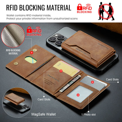 Magnetic Leather Wallet Premium Foldable Mini Design – Elegant Men's Accessory | Accessorio Uomo Elegante