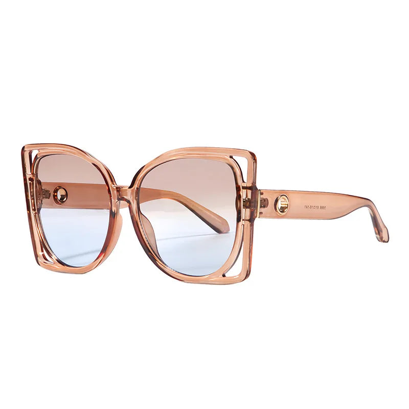 DRAVEN — Oversized Square Sunglasses – Leopard Gradient Design