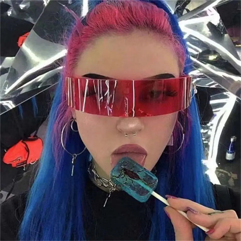 DRAVEN — Futuristic Rimless Sunglasses – Y2K Punk Lightweight Eyewear