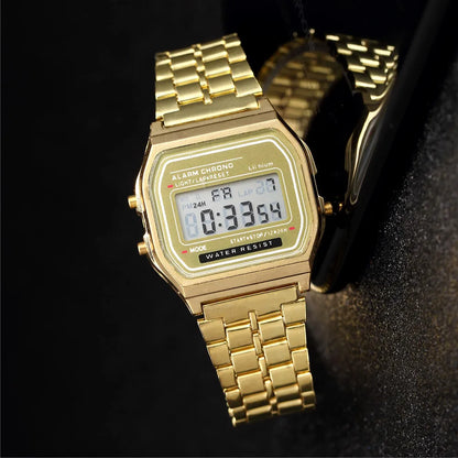 Neo Pulse – 2025 Unisex Digital LED Watch in Gold Finish