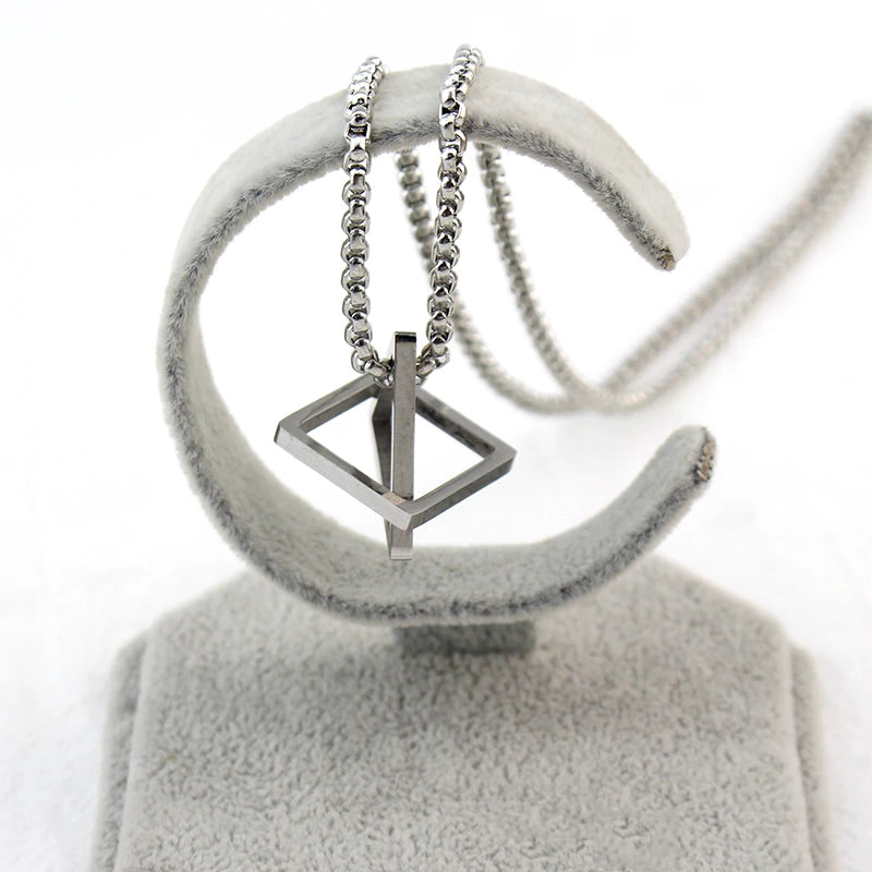 DRAVEN — Geometric Triangle Couple Necklace – Stainless Steel Jewelry for Men and Women