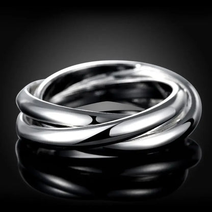 Triple Circle Sterling Silver Ring – Elegant Men's Accessory | Accessorio Uomo Elegante