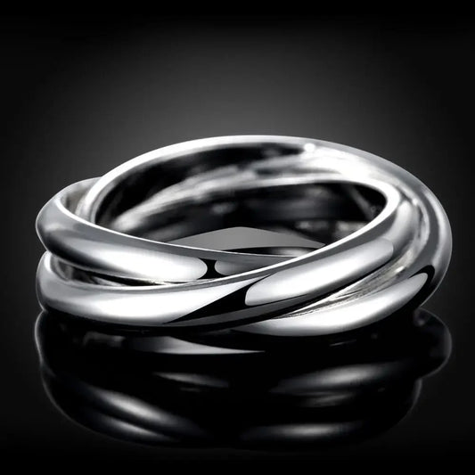 DRAVEN — Triple Circle Sterling Silver Ring — Rings collection | DRAVEN