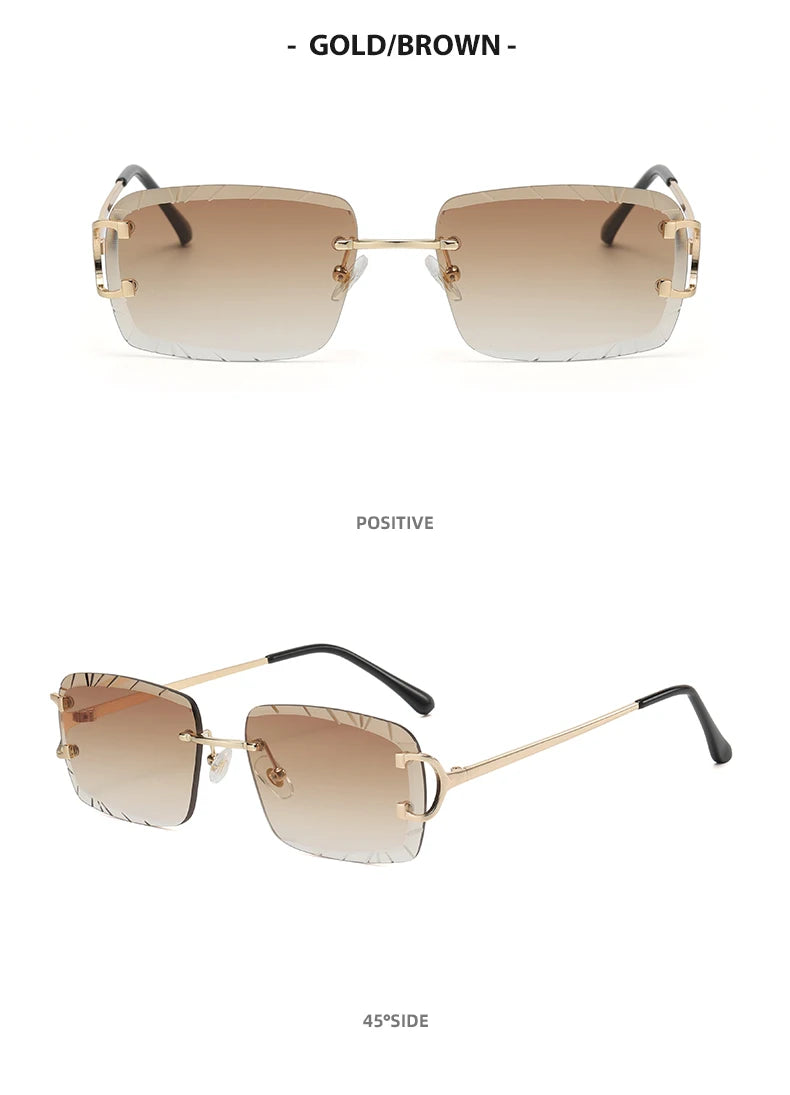 DRAVEN — Square Rimless Sunglasses – High-Grade Metal Design