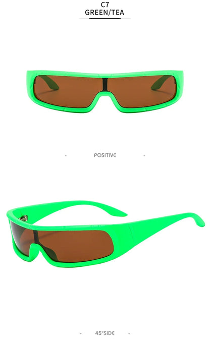 Monoblock Wrap Sunglasses – Futuristic Punk Style – Elegant Men's Accessory | Accessorio Uomo Elegante