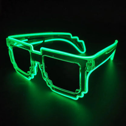 Glow-in-the-Dark LED Sunglasses – Mosaic Party Style – Elegant Men's Accessory | Accessorio Uomo Elegante
