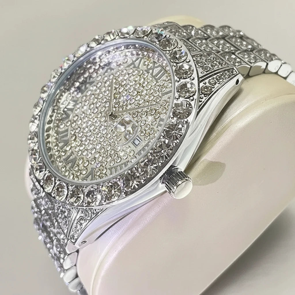 DRAVEN — Ice Rebellion — Full Stone-Set Men’s Steel Watch