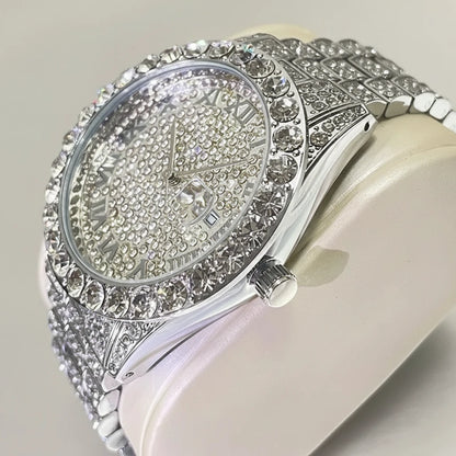 Ice Rebellion — Full Stone-Set Men’s Steel Watch – Elegant Men's Accessory | Accessorio Uomo Elegante