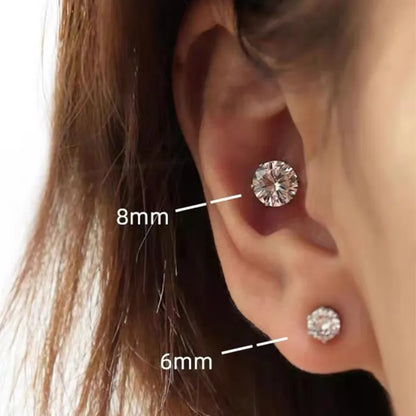 Crystal Magnetic Zircon Ear Studs – Elegant Men's Accessory | Accessorio Uomo Elegante