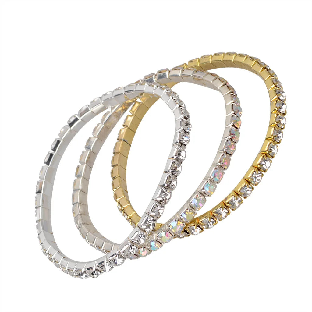 DRAVEN — Crystal Elastic Bangle Set