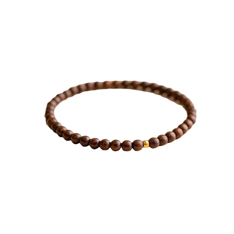 Natural Sandalwood Beaded Bracelet – Elegant Men's Accessory | Accessorio Uomo Elegante