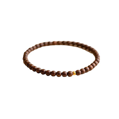 Natural Sandalwood Beaded Bracelet – Elegant Men's Accessory | Accessorio Uomo Elegante