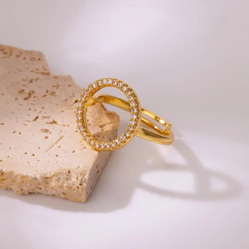 DRAVEN — Gold Geometric Zircon Crystal Ring