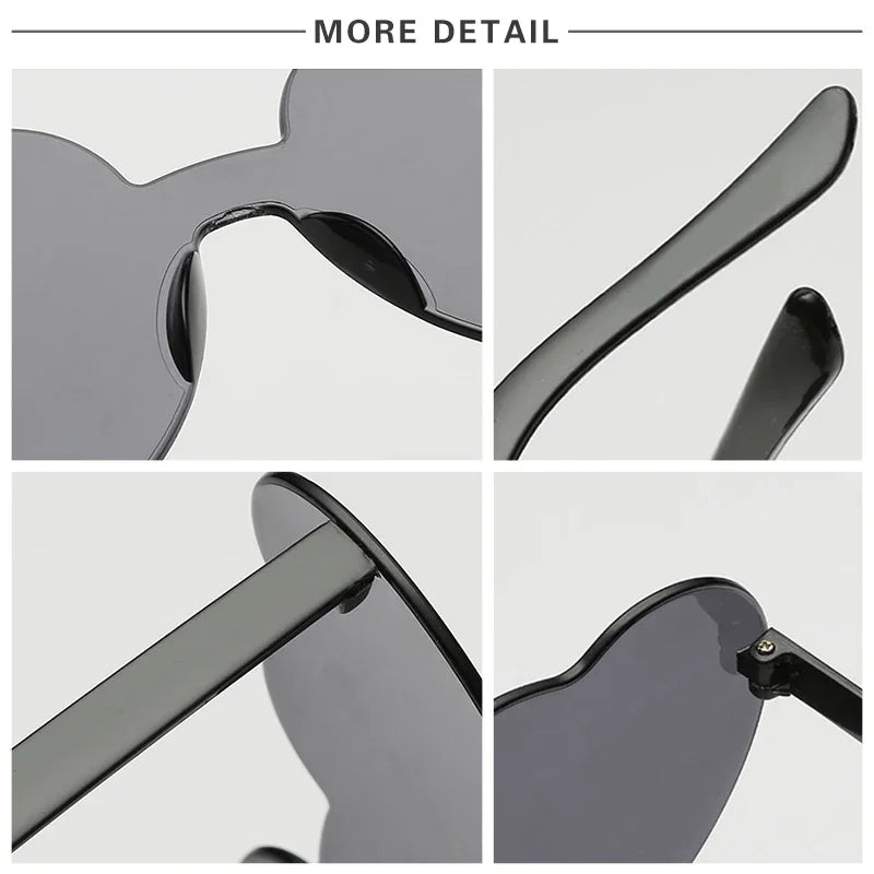 Red Heart Sunglasses – Designer Retro Cat Eye Y2K Shades – Elegant Men's Accessory | Accessorio Uomo Elegante