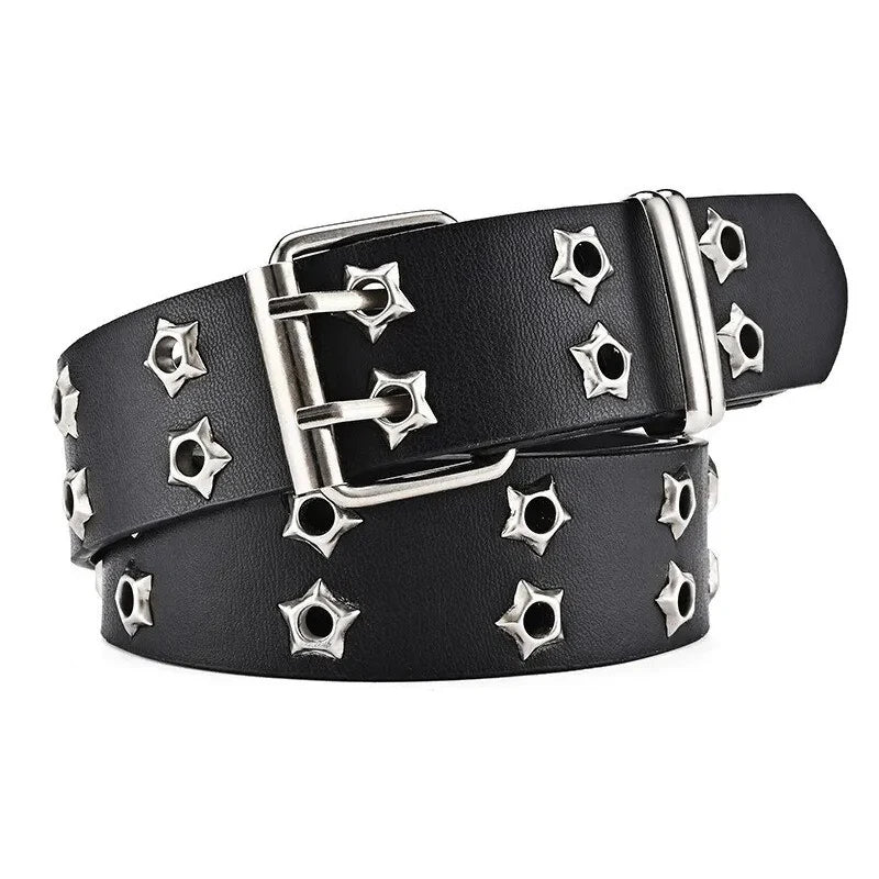 DRAVEN — Double Hole Punk Belt Unisex Y2K Rock Style