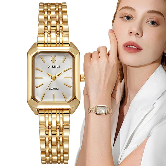 DRAVEN — Women’s Square Gold Watch – Elegant Quartz & Stainless Steel — Watches | DRAVEN