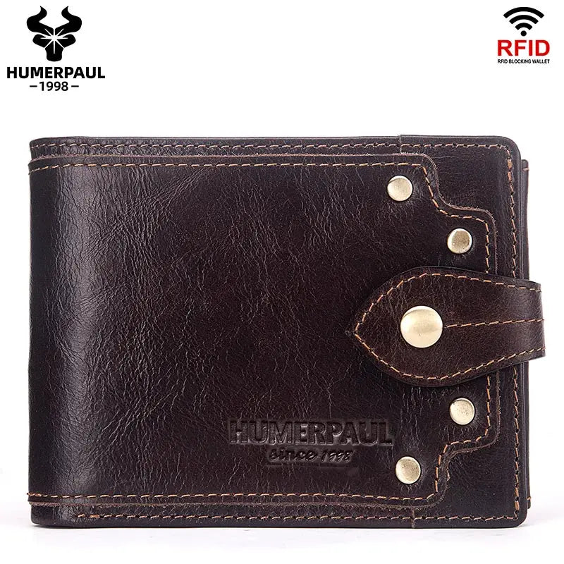 DRAVEN — Genuine Leather Slim Wallet Men Minimalist RFID Design