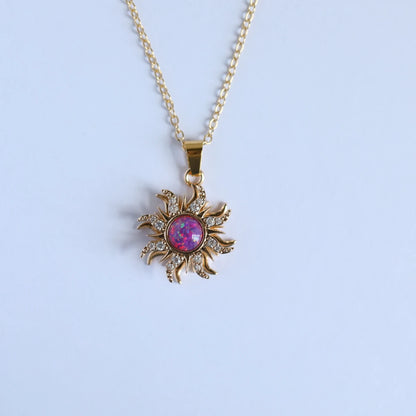 Rotating Sun Pendant Necklace – Exquisite Fashion Jewelry for Women