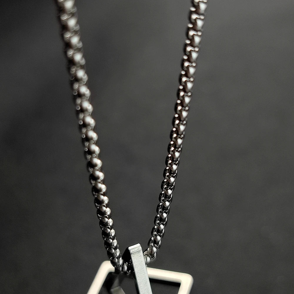 DRAVEN — Geometric Triangle Couple Necklace – Stainless Steel Jewelry for Men and Women