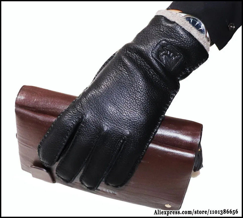 DRAVEN — High-End Deerskin Leather Gloves – Unisex Luxury Winter Style
