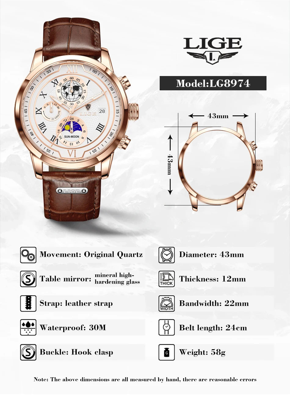 DRAVEN — Defining Elegance –  Men’s Business Quartz Watch with Luminous Waterproof Design