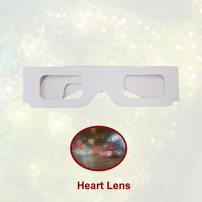 Diffraction Party Glasses – Love & Firework Light Show Set (5PCS) – Elegant Men's Accessory | Accessorio Uomo Elegante