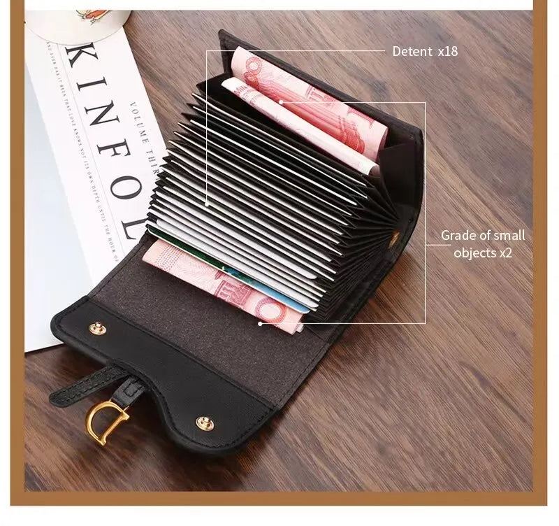 Mini PU Leather Wallet Women Luxury Card Holder – Elegant Men's Accessory | Accessorio Uomo Elegante
