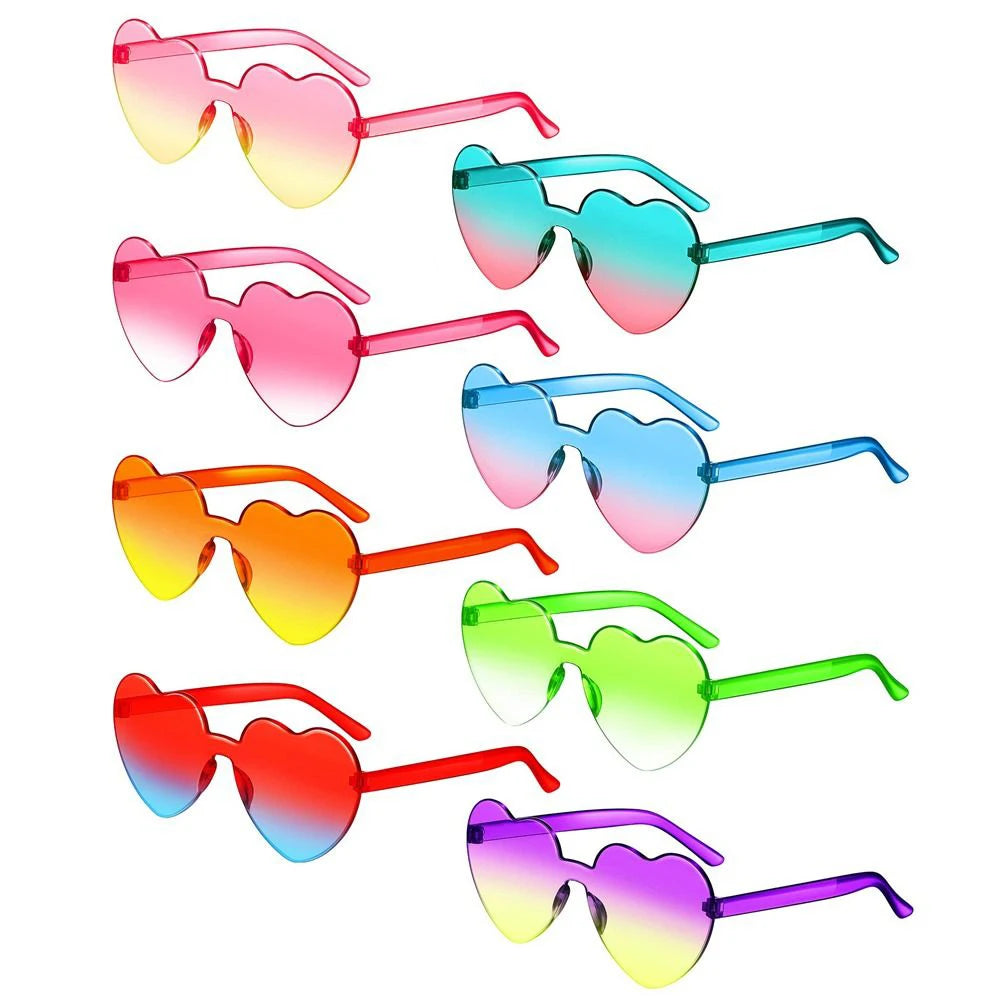 DRAVEN — Rimless Heart Sunglasses – Colorful Gradient Love Shades