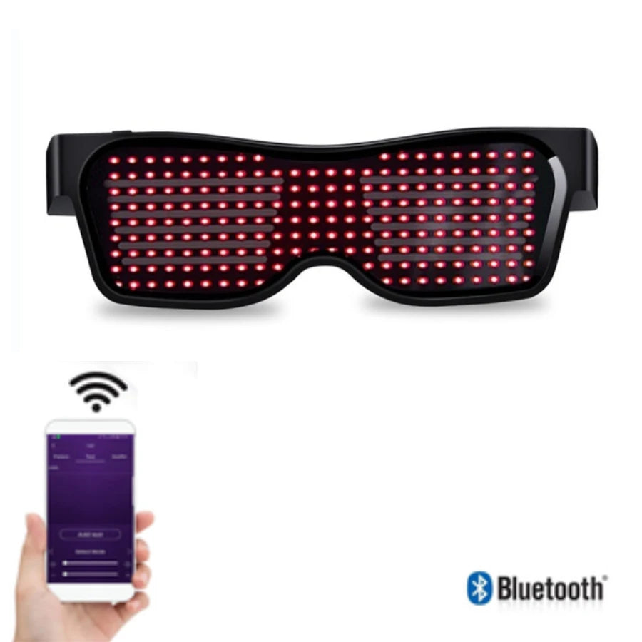 DRAVEN — Programmable LED Text Sunglasses – Graffiti Party Style