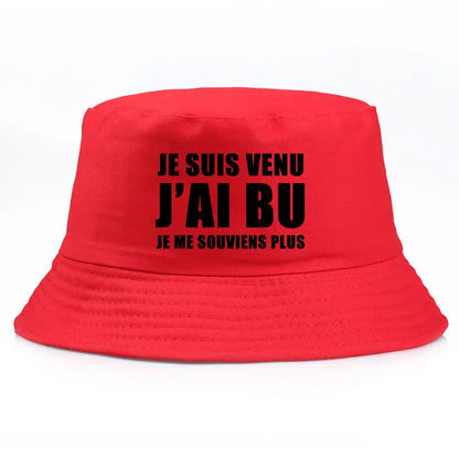 Reversible “Je Suis Venu J’ai Bu” Bucket Hat – Trendy Summer Style