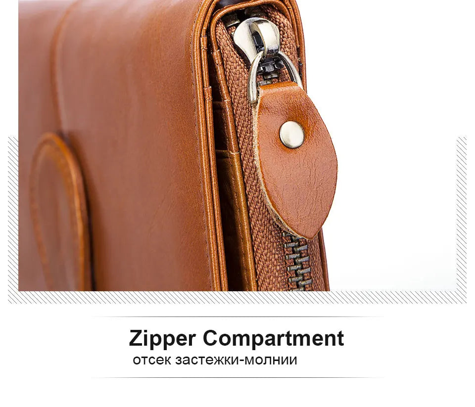 DRAVEN — Luxury Cowhide Leather Wallet Women Long Multifunction Design