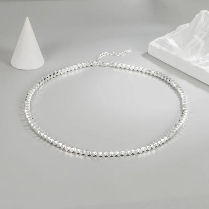 Trendy 925 Sterling Silver Necklace – Shiny Fashion Chain for Women – Elegant Men's Accessory | Accessorio Uomo Elegante