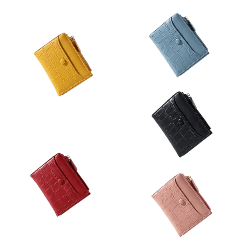 DRAVEN — Crocodile Pattern PU Leather Wallet Short Large Capacity