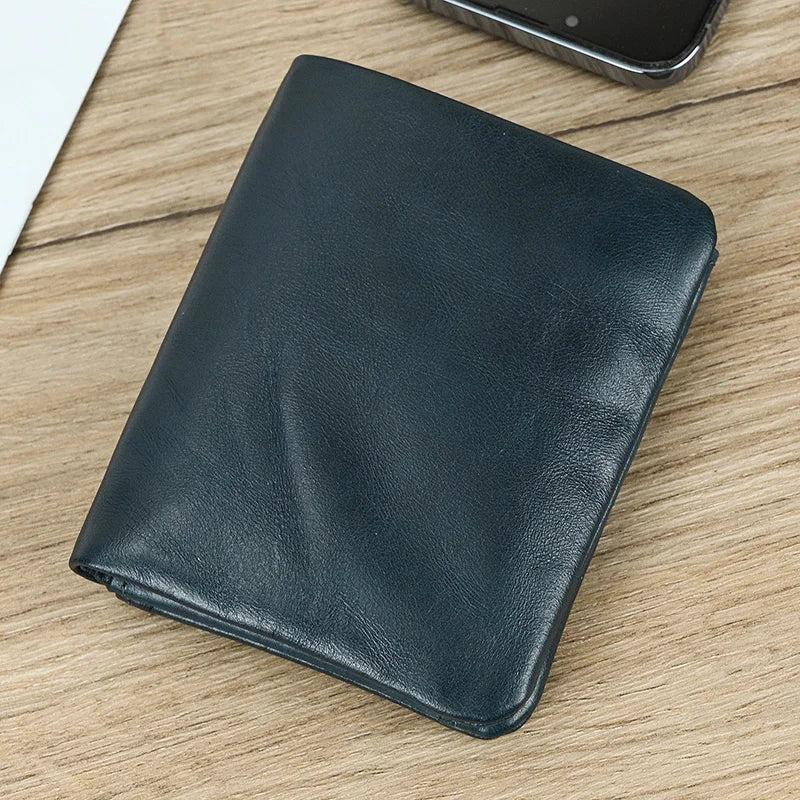 DRAVEN — Genuine Leather Short Wallet Men Soft Card Holder