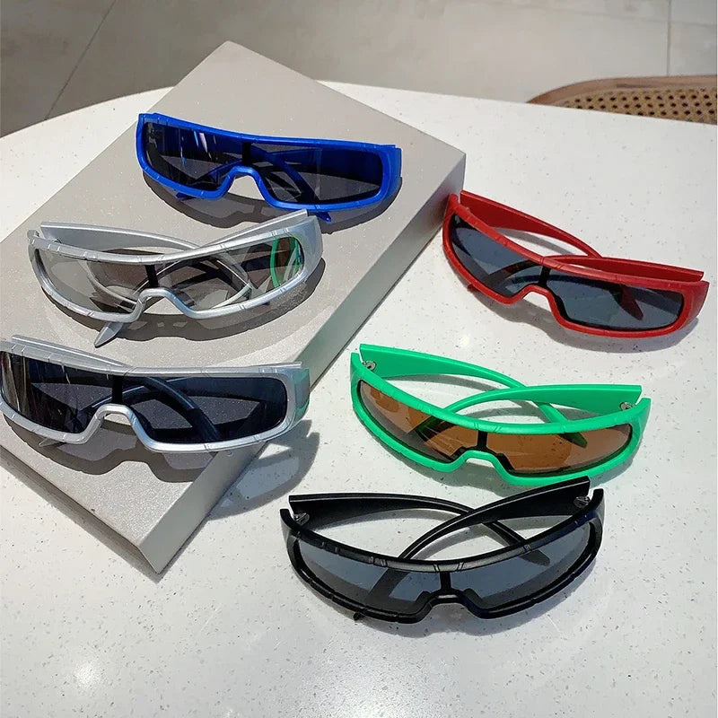 DRAVEN — Monoblock Wrap Sunglasses – Futuristic Punk Style