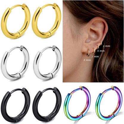 Gold Stainless Steel Hoop Earrings