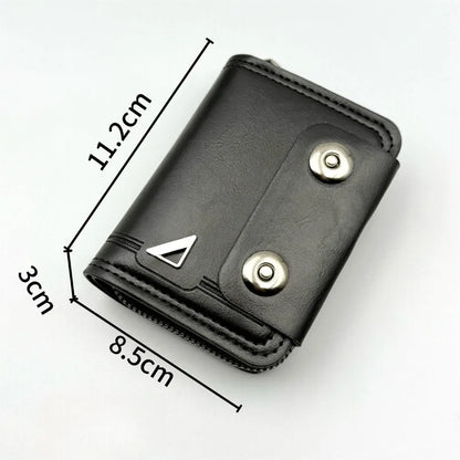 Retro Leather Wallet Men Short Zipper Multi Slot Design – Elegant Men's Accessory | Accessorio Uomo Elegante