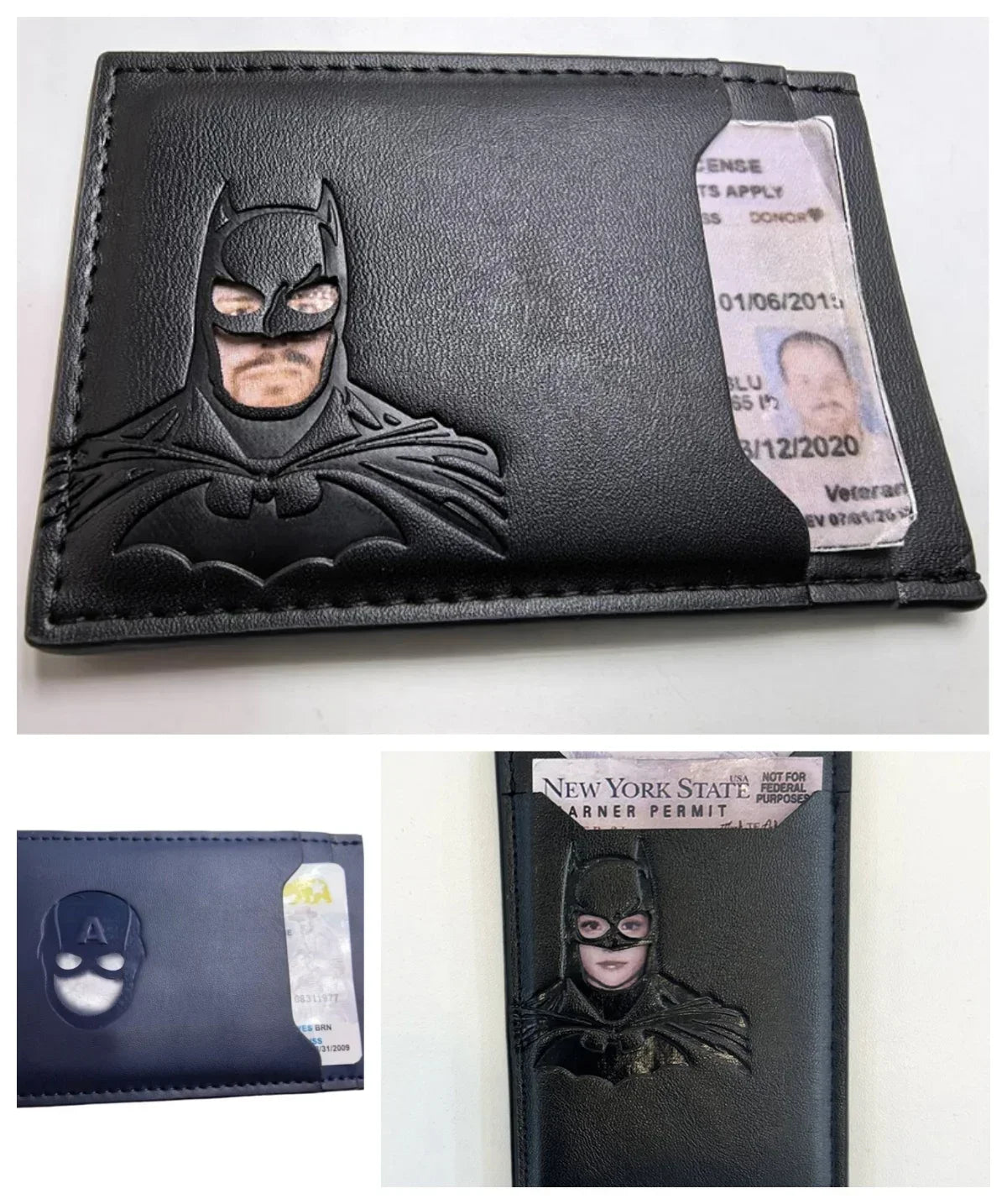 Leather Superhero Wallet 2025 Bat Mask Card Holder – Elegant Men's Accessory | Accessorio Uomo Elegante