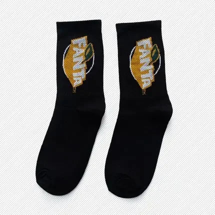 DRAVEN — Drink-Themed Letter Socks – Unisex Street Style